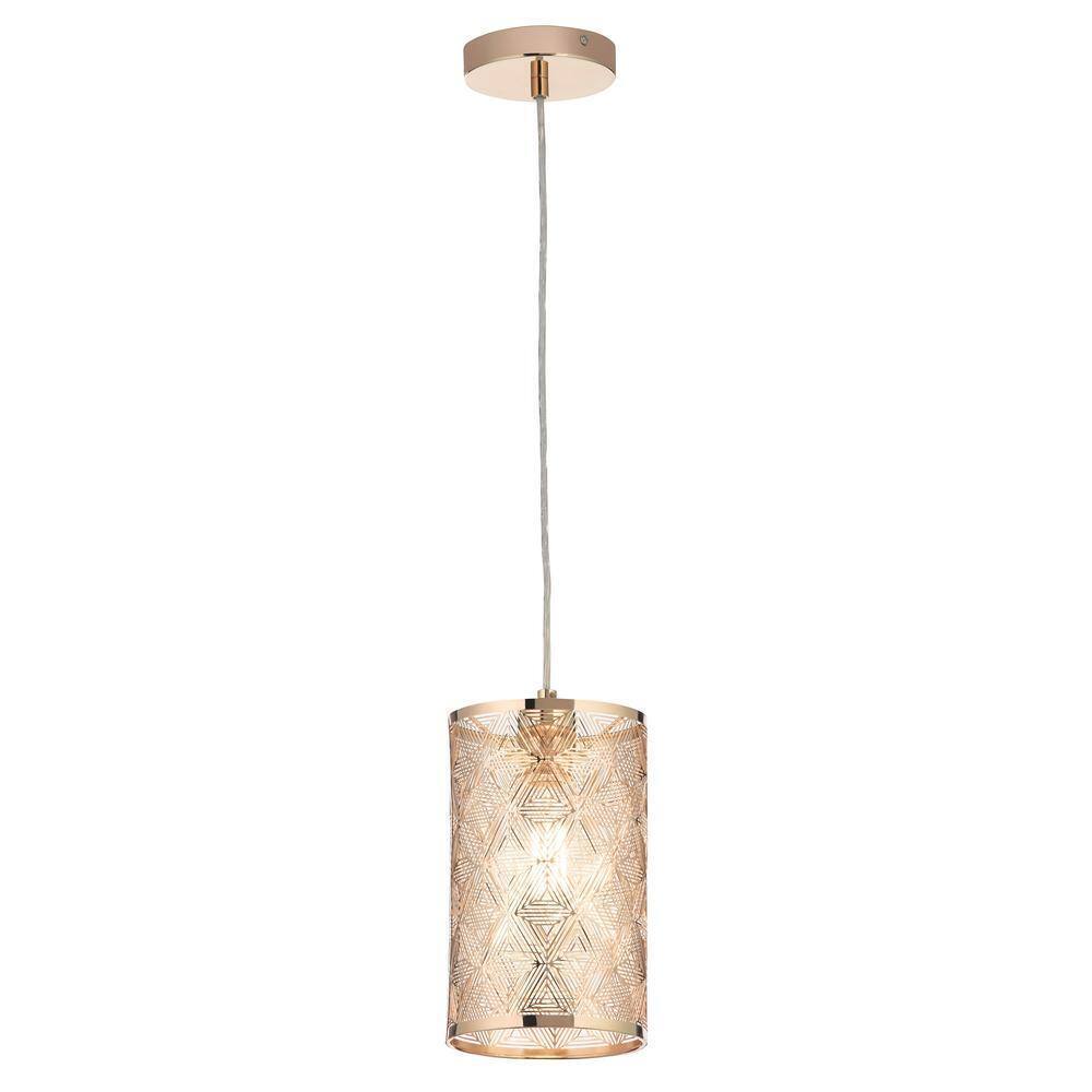River of Goods Sofia 1-Light Gold Metal Pendant Light With Metal Shade