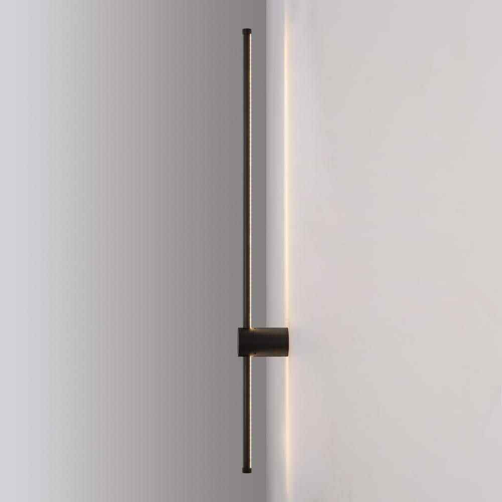 RRTYO Ronan 34.6 in. Black Warm Light LED Linear Sconce Vanity LIght