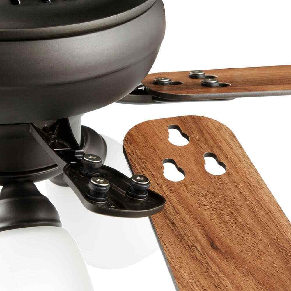 Hampton Bay Riley 44 in. Indoor LED Bronze Ceiling Fan w/Remote + Light Kit