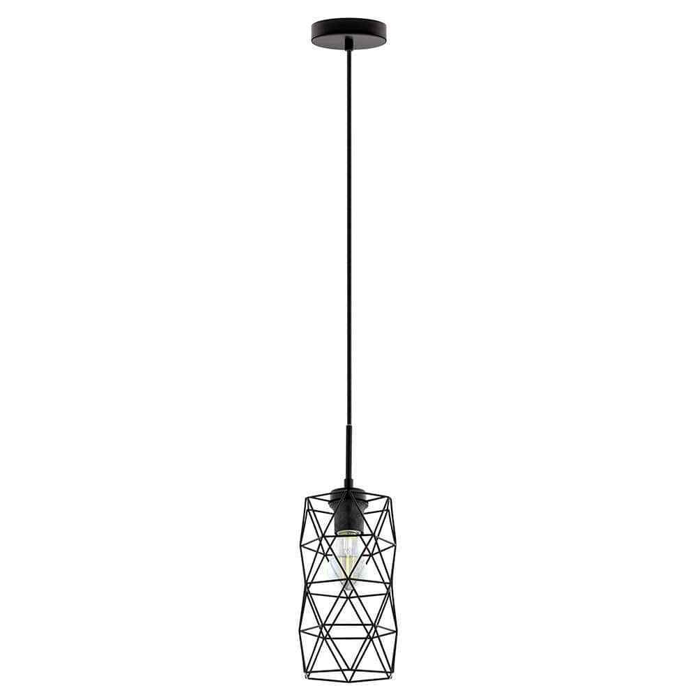 Eglo Estevau 2 5.71 in. W x 72 in. H 1-Light Matte Black Pendant Light