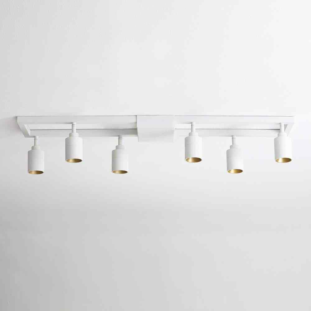 Vidalite White Modern LED Fixed Track Light 42-Watt Six Rotating Gimbal Heads