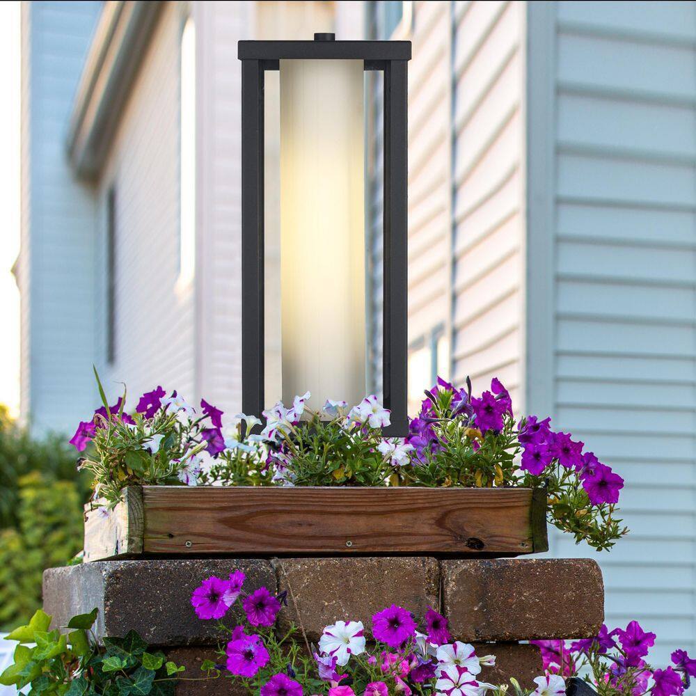 Bel Air Lighting Adler 1-Light Black Outdoor Lamp Post Light Fixture