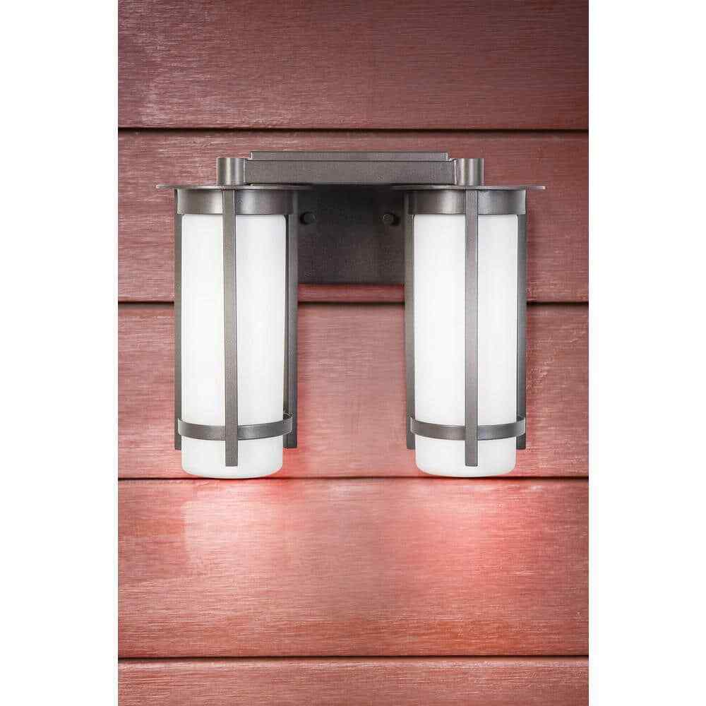 Eglo Truxton 12.75 in. 2-Light Graphite Vanity Light 203119A