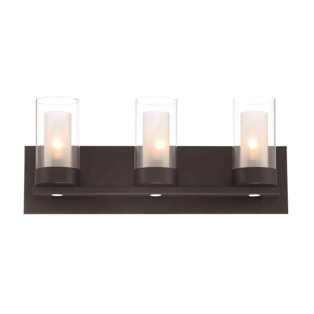 Home Decorators Samantha 3Light Matte Black LED Integrated Bathroom Vanity Light