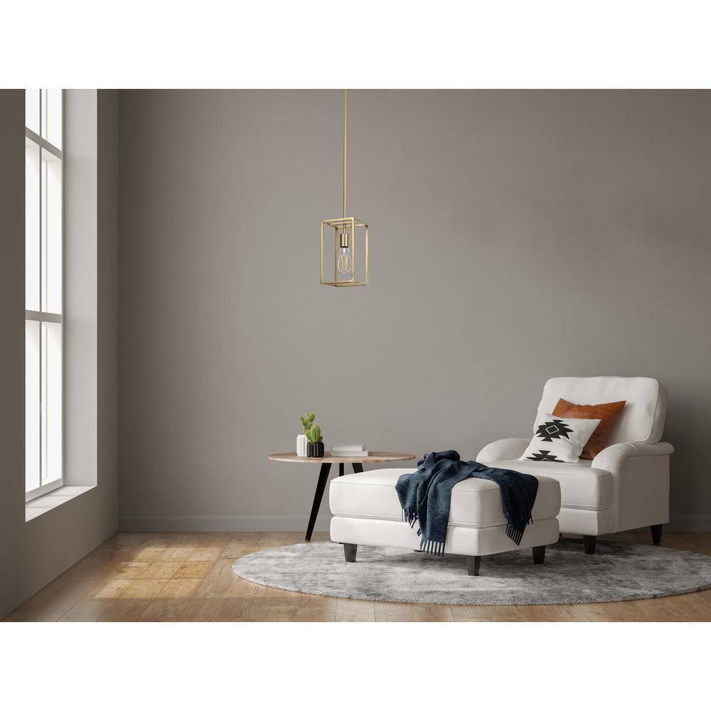 STANFORD LIGHTING Argenta 1-Light Antique Brass Cage Pendant