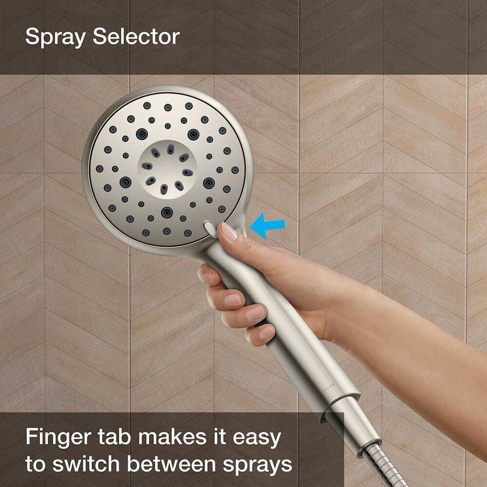 KOHLER Claro 3-Spray Wall Mount Handheld Shower Head 1.75 GPM