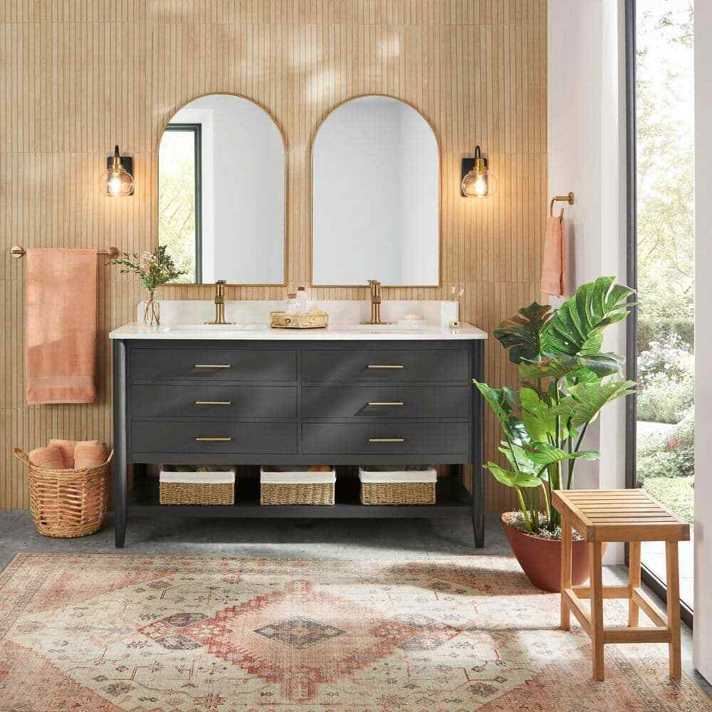 Home Decorators Halyn 4.5 in. 1-Light Matte Black Indoor Wall Sconce