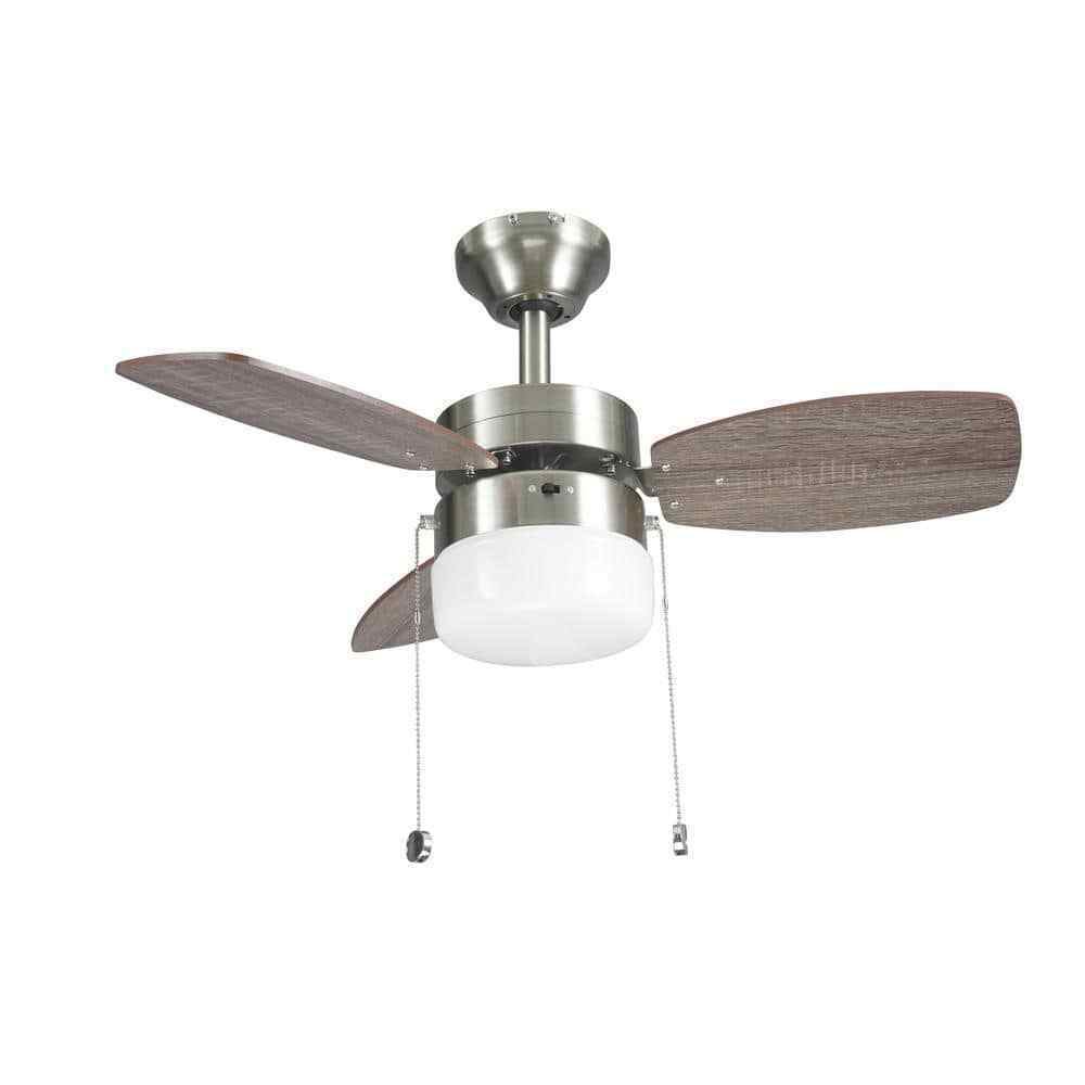 Triplicity 30 in. Indoor Brushed Nickel Ceiling Fan with Light DB30TBN-LP