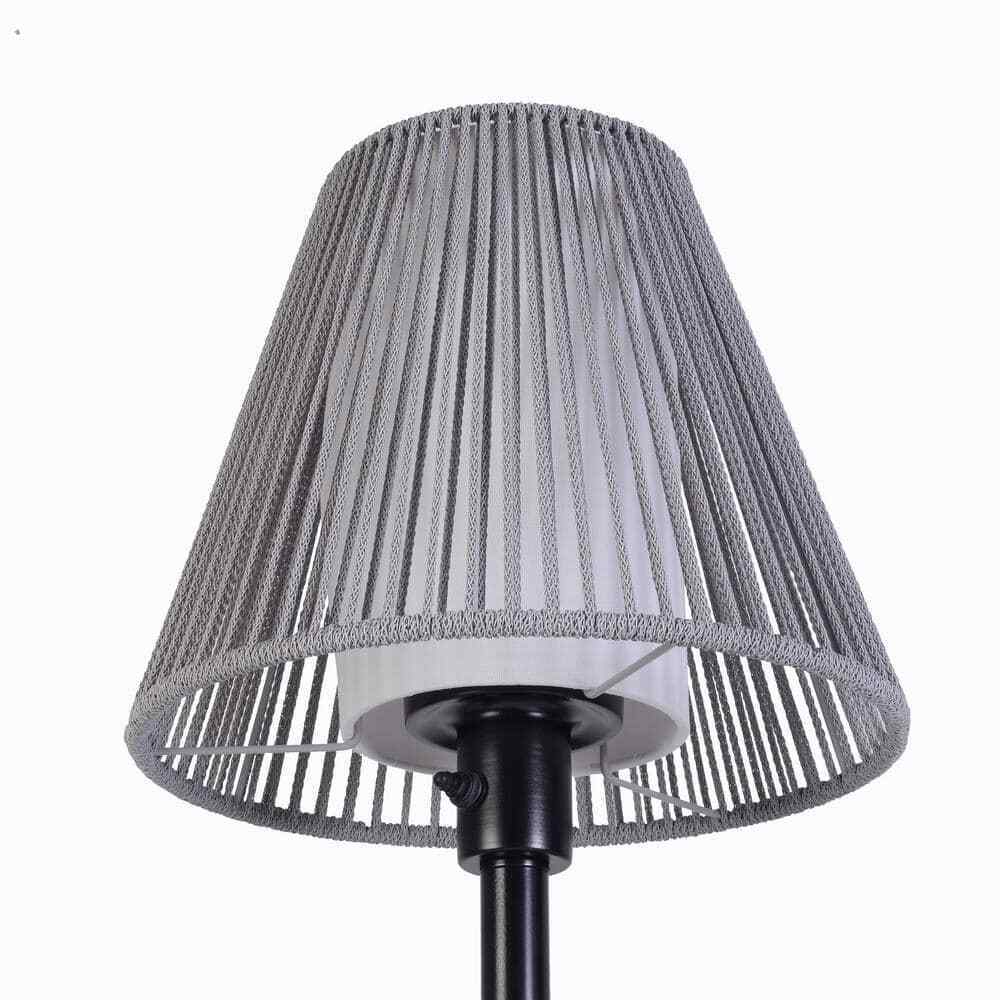 Hampton Bay Aspenwood 61.5 in. Gray and Black Outdoor/Indoor Floor Lamp