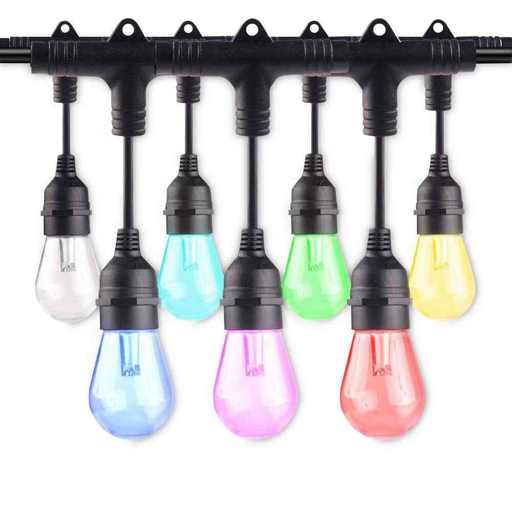 Bulbrite 36 ft. Plug-in S14 Shatter Resistant LED Smart Black String Light