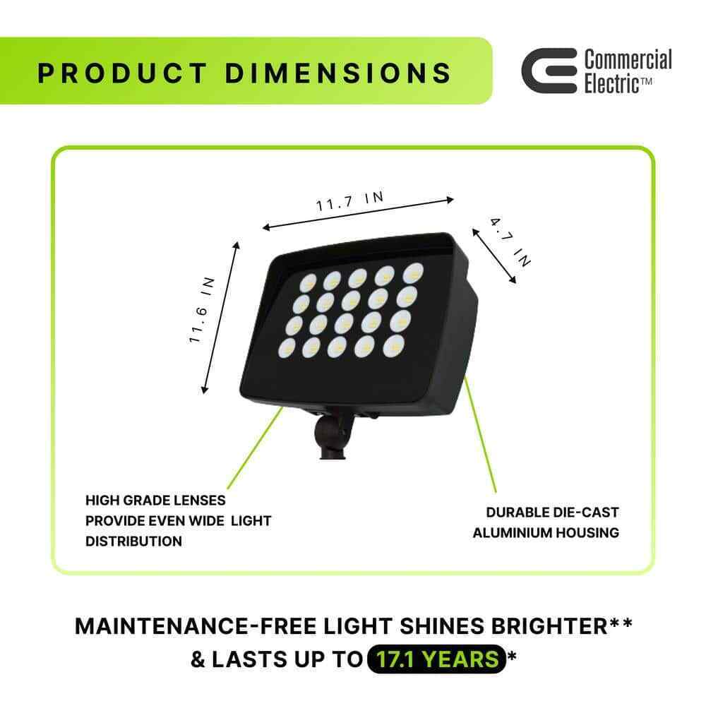 Commercial Electric 70-Watt Bronze Outdoor Integrated LED Commercial Flood Light