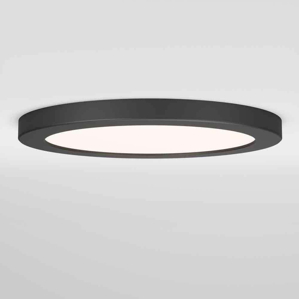 Artika Europa Disk Black Modern LED 3 CCT Flush Mount Ceiling Light Fixture