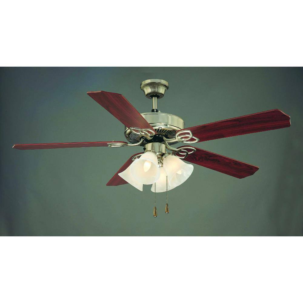 Volume Lighting 52 in. Indoor Brushed Nickel Ceiling Fan Light Reversible Blades