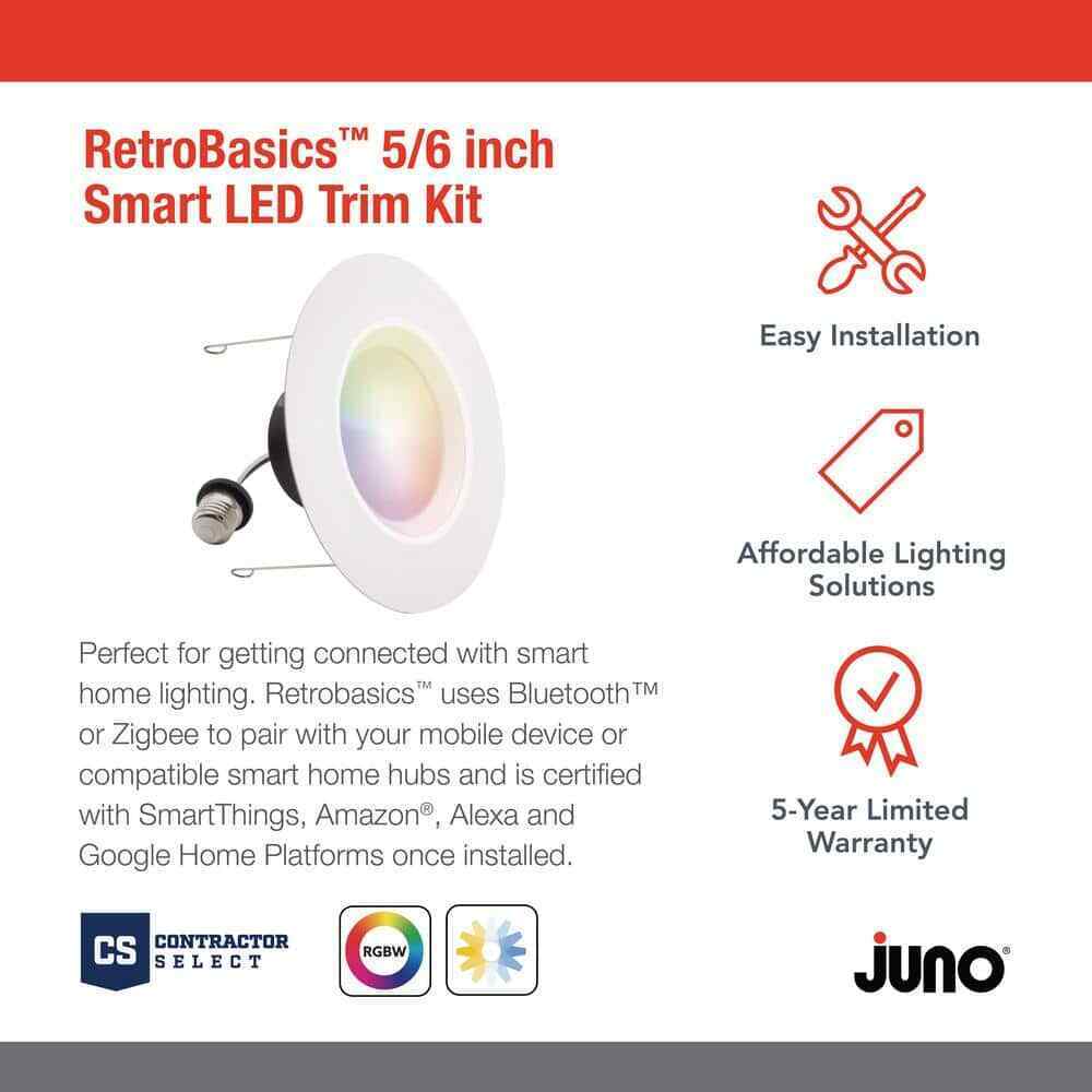 Select RB 6 in. Smart Tunable CCT Color Changing Recessed Light Trim 4-Pack