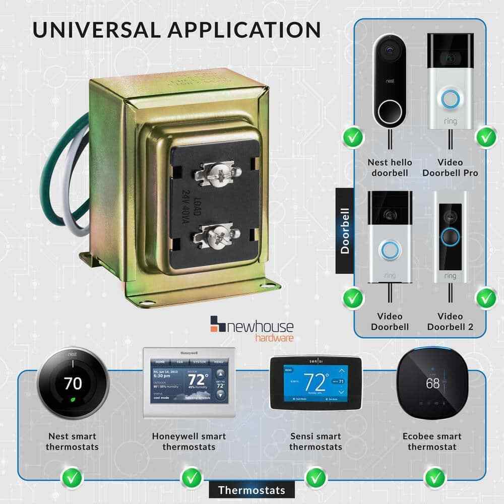 Newhouse Hardware Wired 24V 40vA Doorbell Transformer