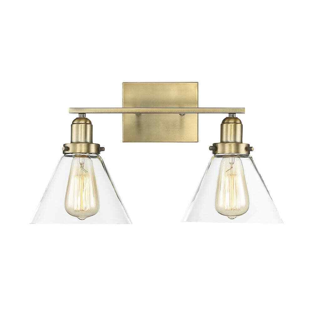 Savoy House Drake 17.75 in. 2-Light Warm Brass Bathroom Vanity 8-9130-2-322