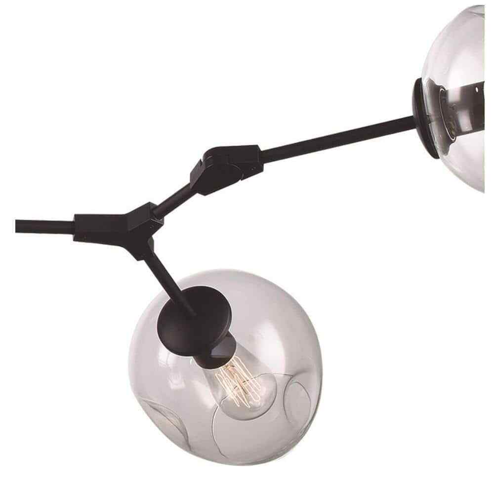 Bel Air Lighting 8-Light Black Kitchen Pendant Light with Clear Glass Shades