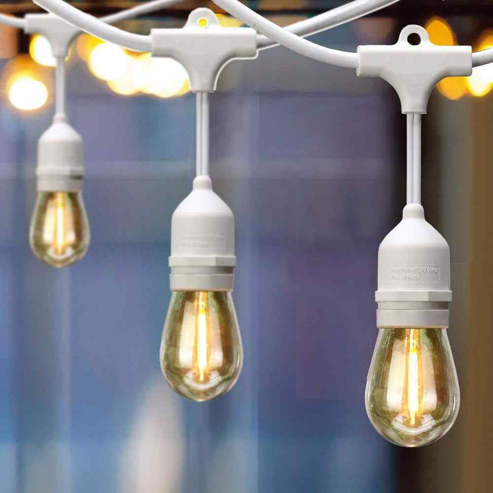 Hampton Bay 24 ft. 12-Light Plug-In Edison Bulb String Light