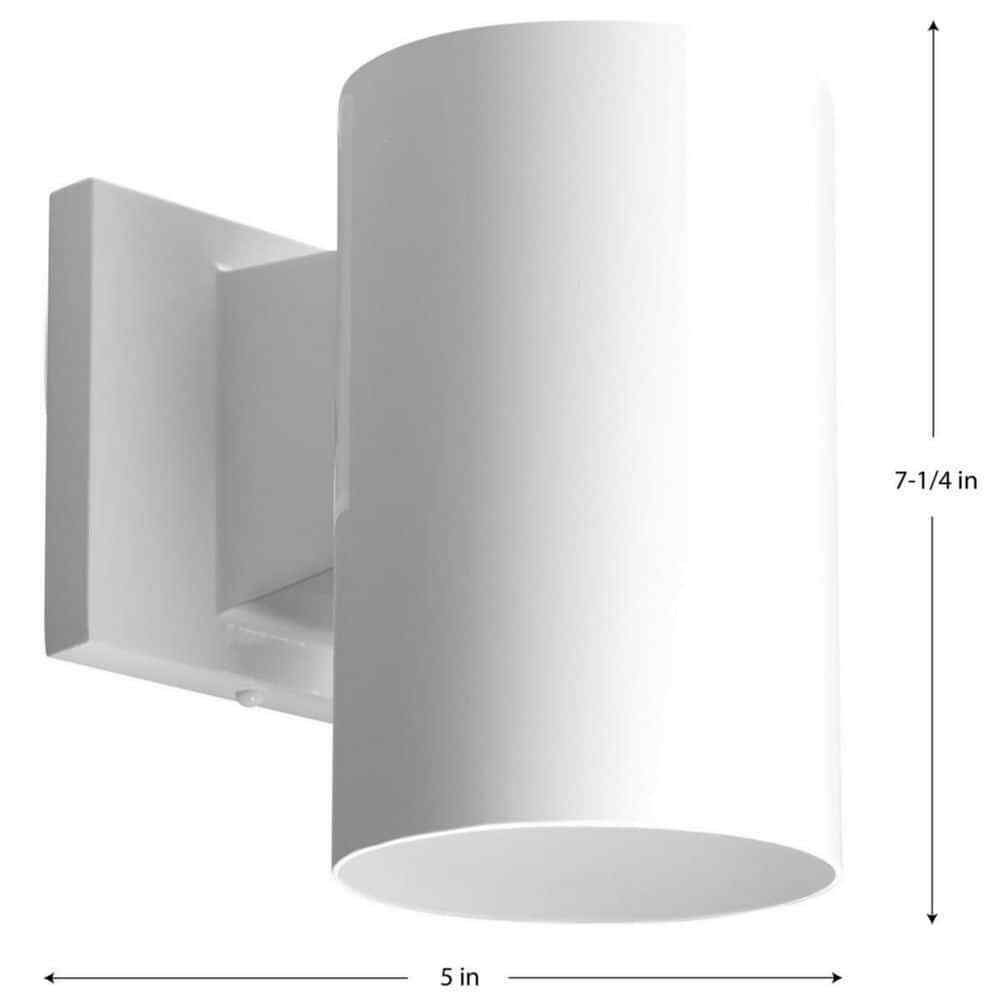 Progress Lighting Cylinder 5 in. White Modern Outdoor Wall Lantern Light
