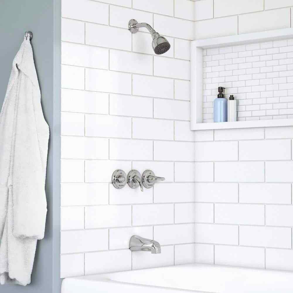 Glacier Bay Aragon Triple Handle 1-Spray Tub and Shower Faucet 1.8 GPM in Chrome