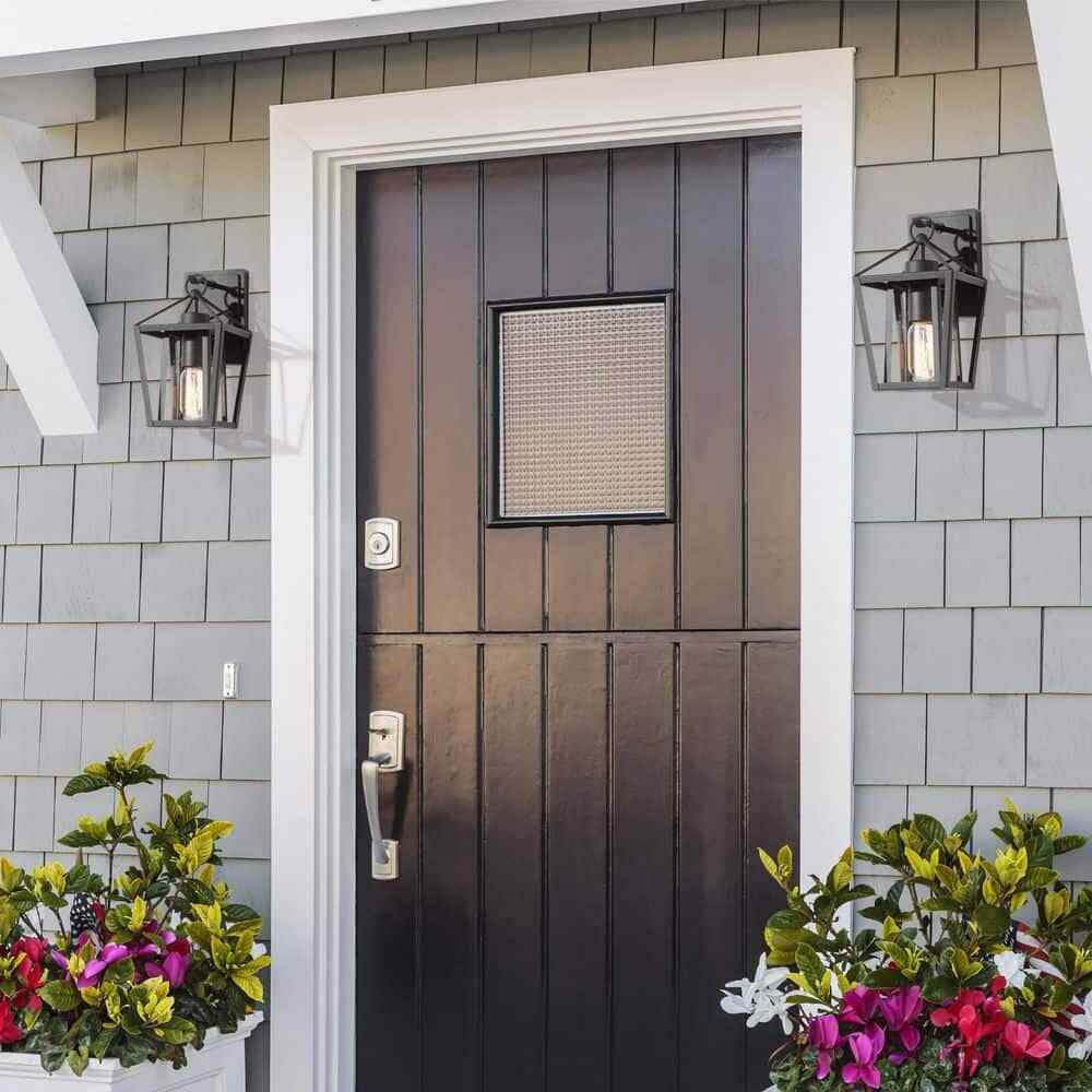 Uolfin Modern Farmhouse Arie 1-Light Industrial Black Cage Outdoor Sconce