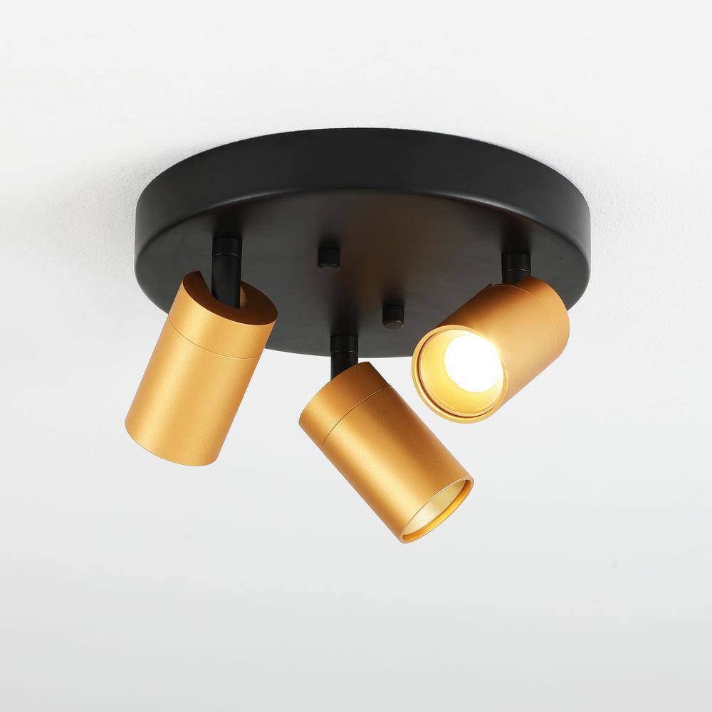 Vidalite Shura 9.8 in. 21-Watt 3-Bulb Gold Modern Integrated LED Flush Mount