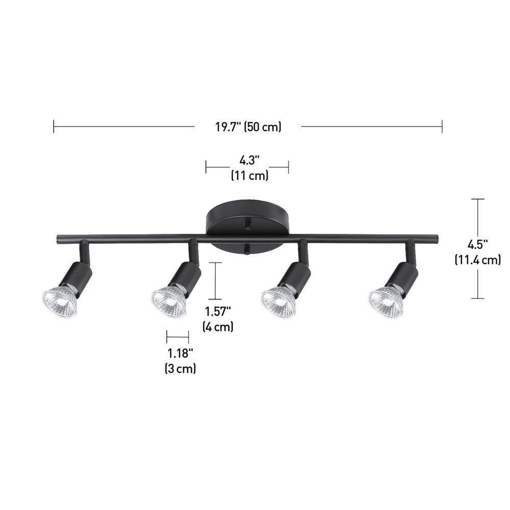 Globe Electric Payton 1.6 ft. 4-Light Matte Black Track Lighting Kit 59354