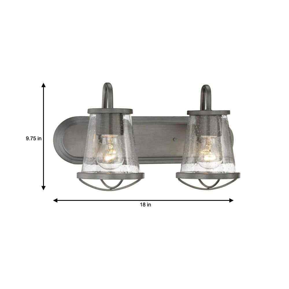 Home Decorators Georgina 18 in. 2-light Weathered Iron Industrial Indoor Vanity