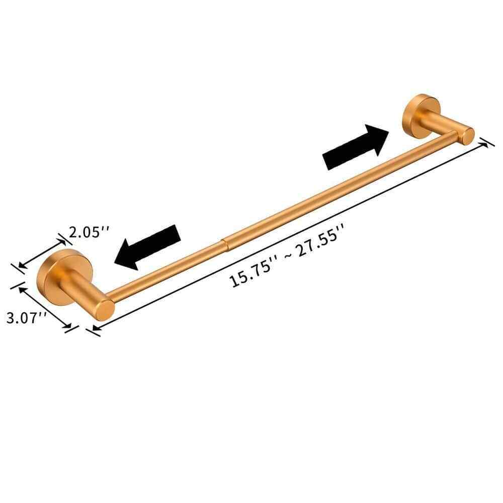 Tidoin 3-Piece Aluminum Wall Mounted Adjustable Length Bathroom Hardware Set