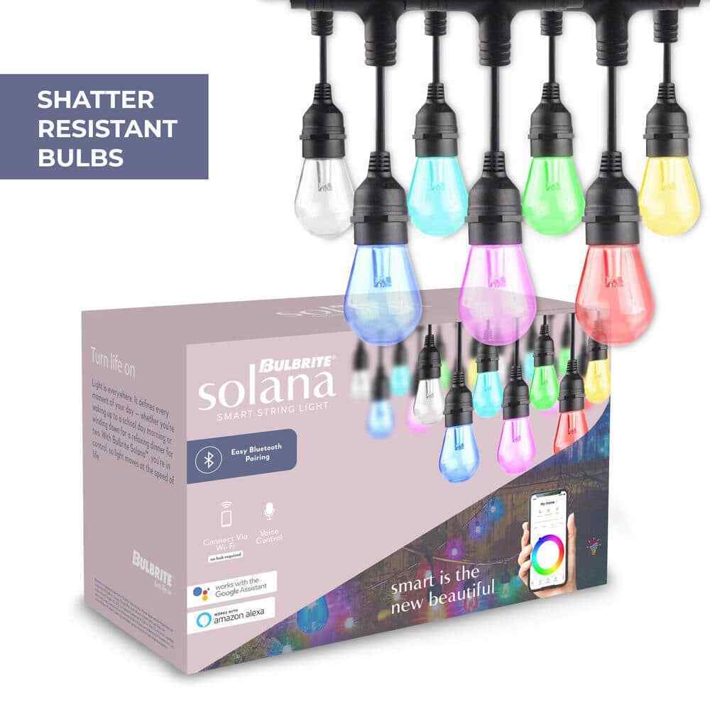 Bulbrite 36 ft. Plug-in S14 Shatter Resistant LED Smart Black String Light
