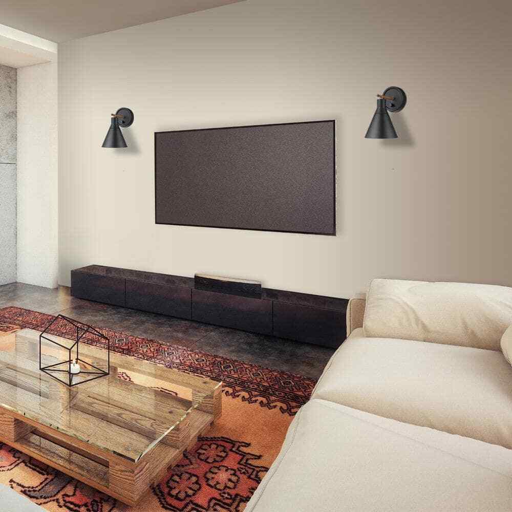 Globe Electric Tristan 4.8 in. Matte Black Plug-In or Hardwire Sconce