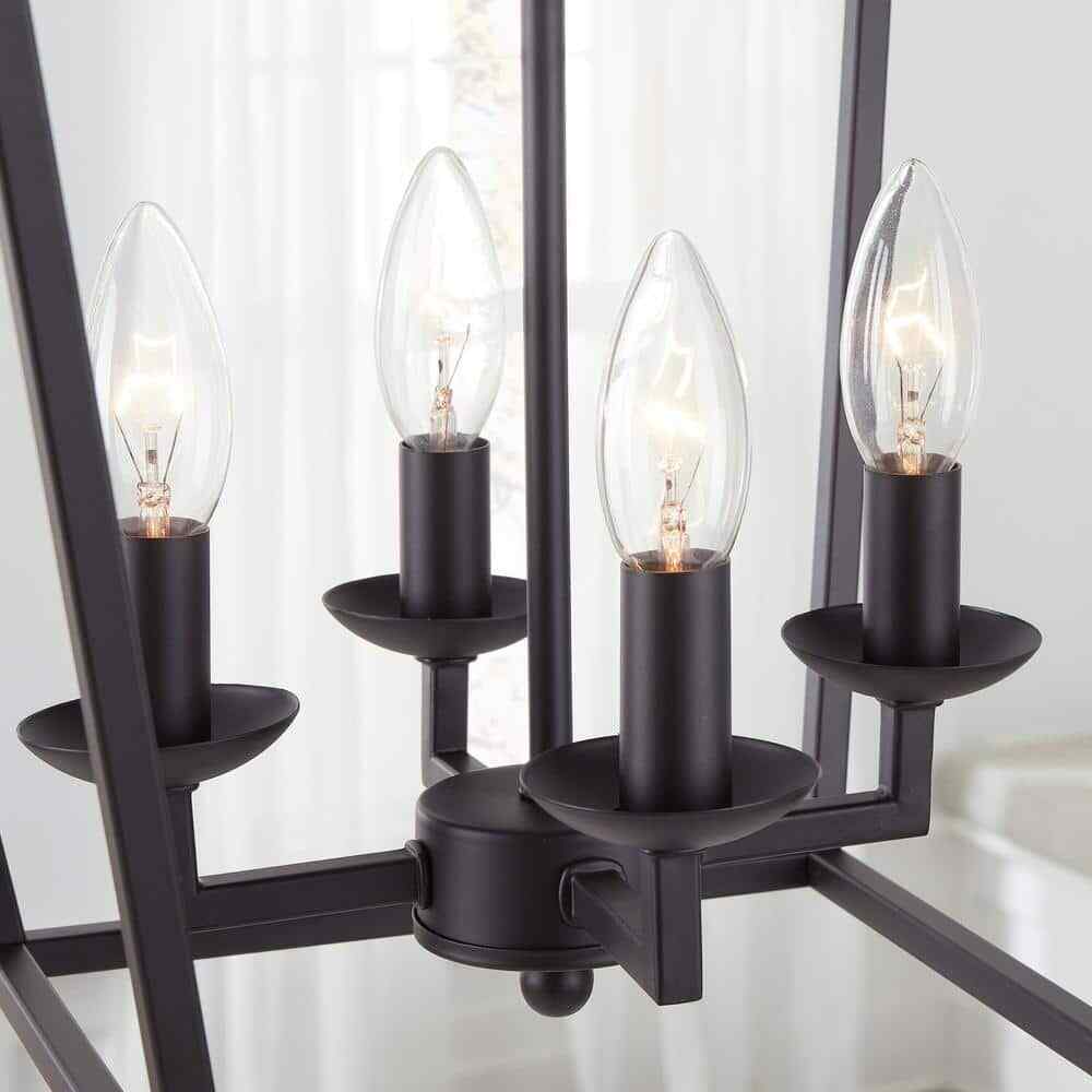 Home Decorators Weyburn 4-Light Bronze Farmhouse Chandelier Light Fixture