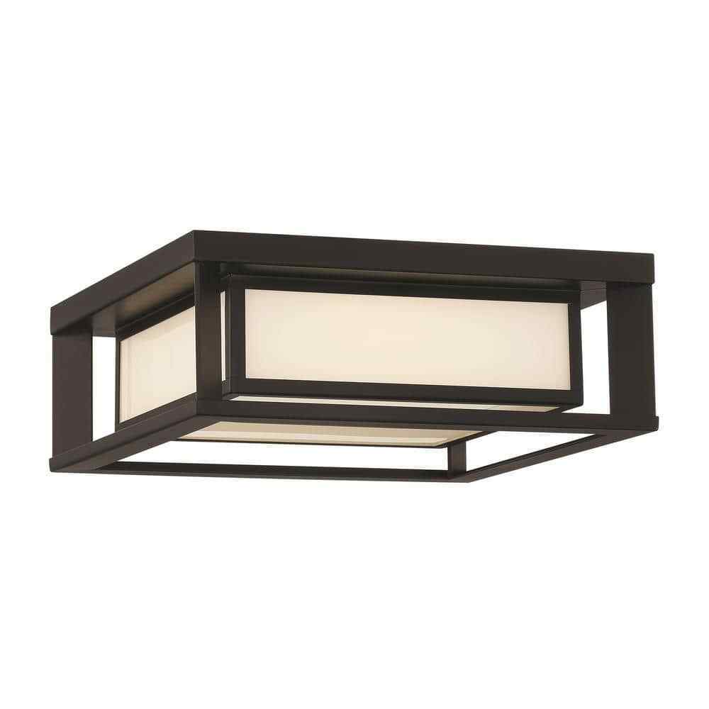 GLUCKSTEINELEMENTS Paxton 1-Light Black Integrated LED Outdoor Flush Mount