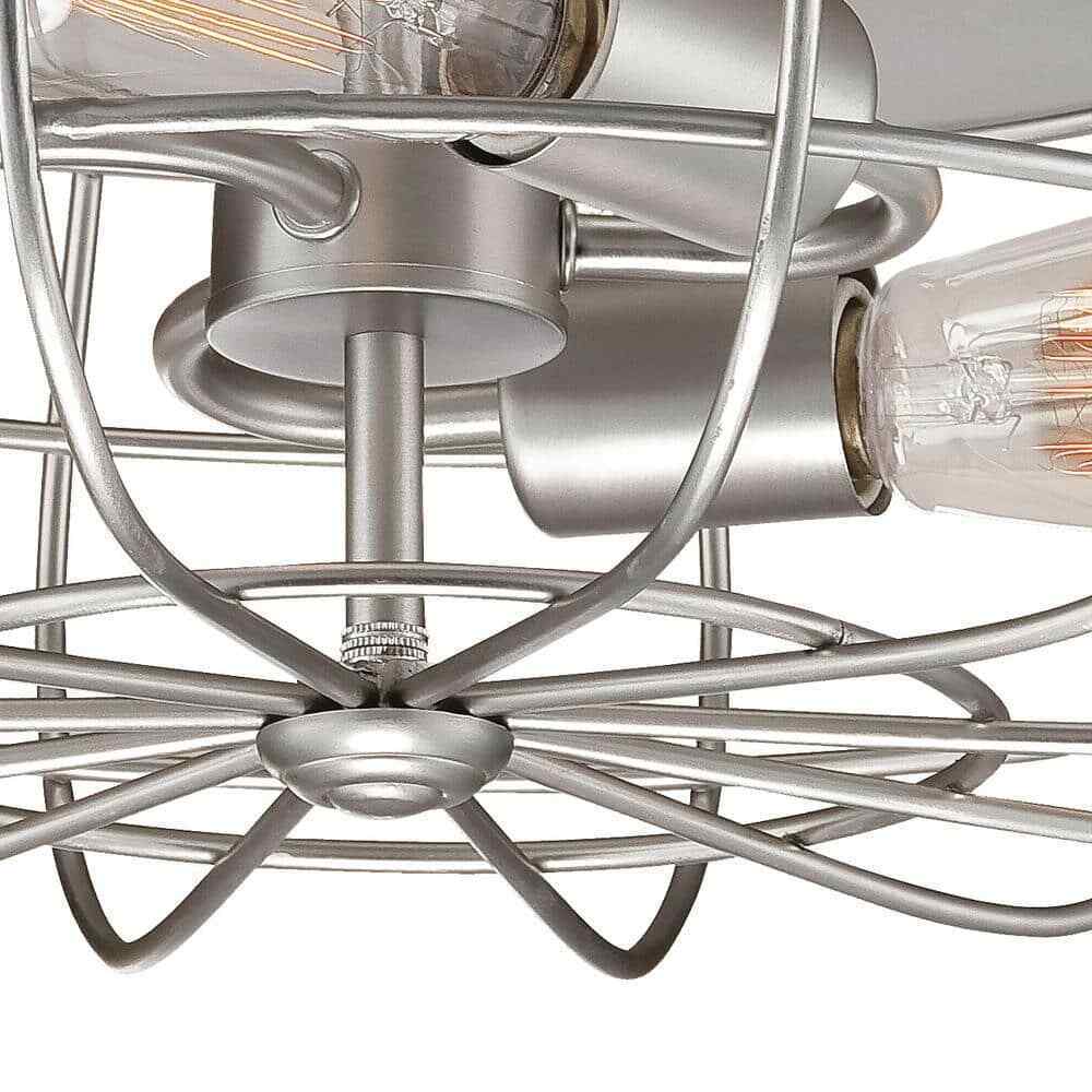Millennium Lighting Neo-Industrial 3-Light 15.5 in. Satin Nickel Ceiling Fixture