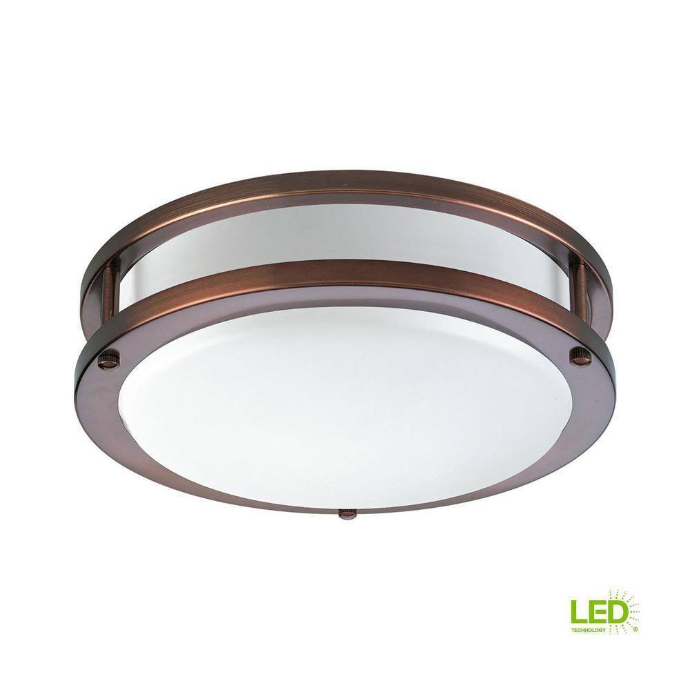Progress Lighting 10.38 in. 20 -Watt Urban Bronze Integrated LED Flush Mount