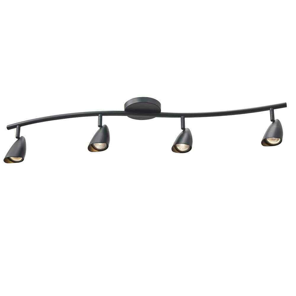 Globe Electric Grayson 4 ft. 4-Light Matte Black S-Shape Track Lighting