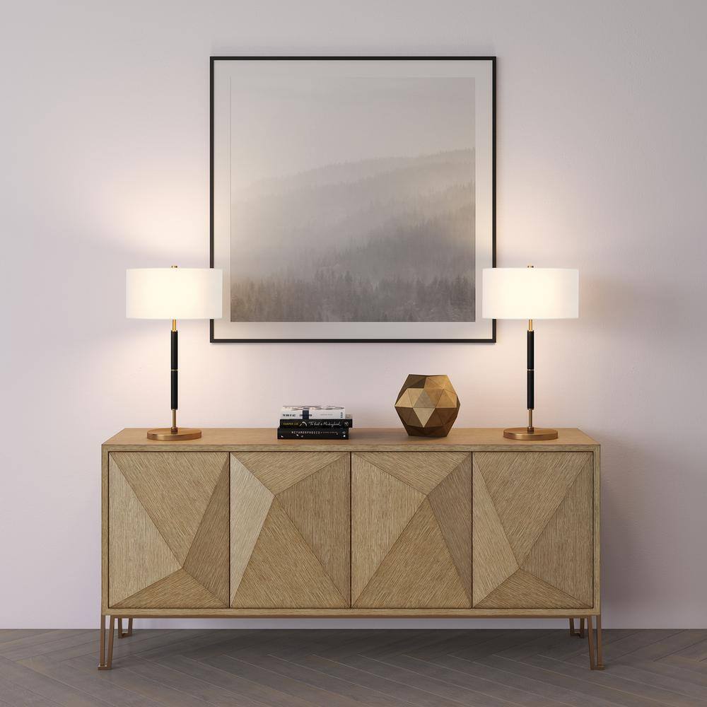 Meyer&Cross Simone 25 in. Brass and Black Table Lamp TL0322