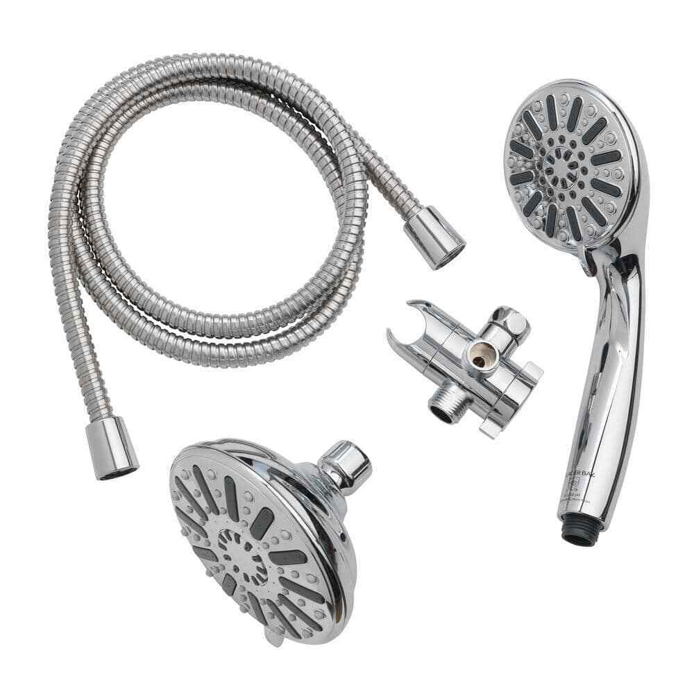 Glacier Bay 6-Spray 5 in. Dual Wall Mount Handheld Shower Head 1.8 GPM in Chrome