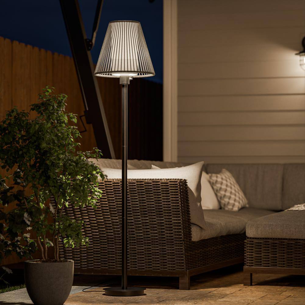 Hampton Bay Aspenwood 61.5 in. Gray and Black Outdoor/Indoor Floor Lamp