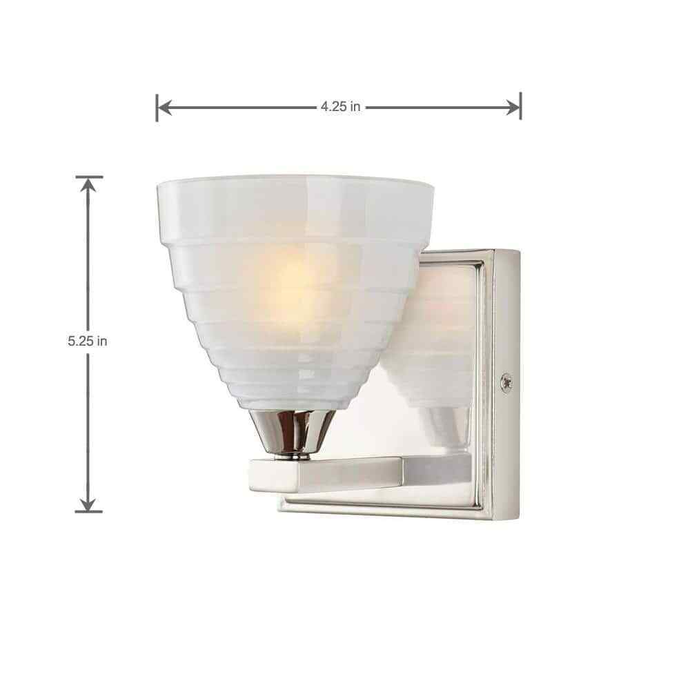 Home Decorators Collection Bovoni 1-Light Polished Nickel Wall Mounted Light