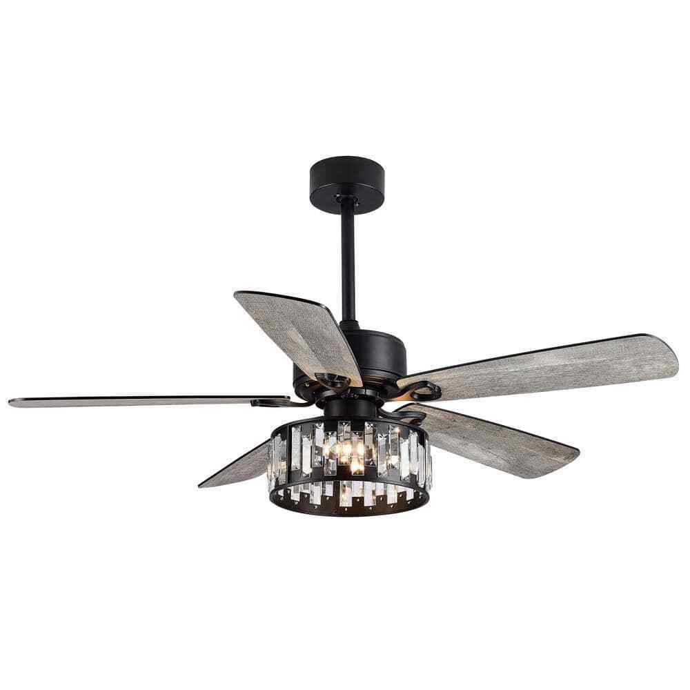 Breezary Sergio 52 in. Indoor Crystal Ceiling Fan w/ Remote Control and Light