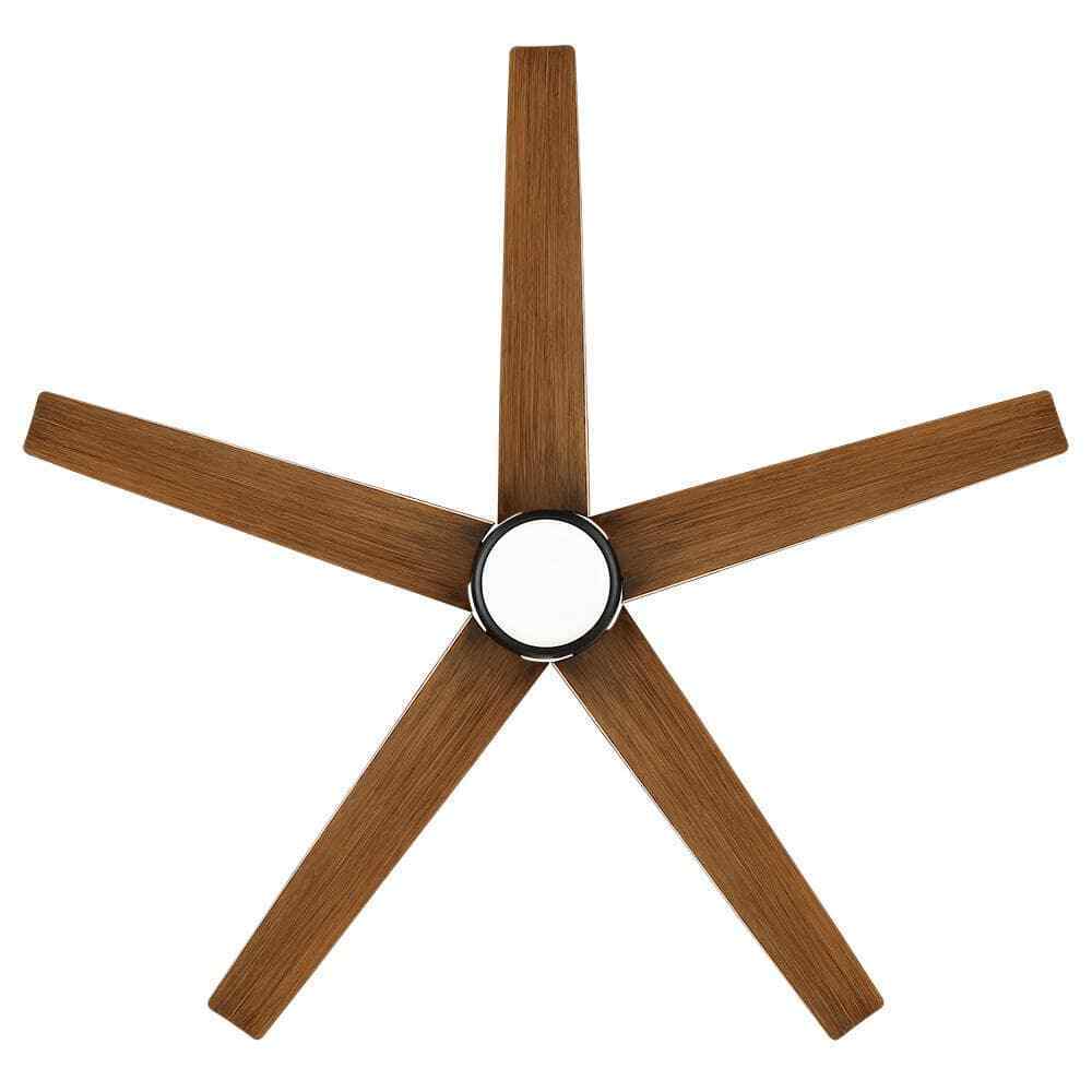 Hampton Bay Mena 54 in. White LED Indoor/Outdoor Matte Black Ceiling Fan