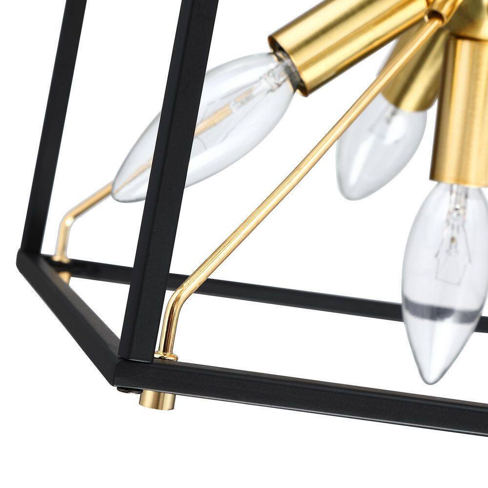 PUDO 10 in. 1-Light Black Painting White Vanity Light Chandelier15-M-50929