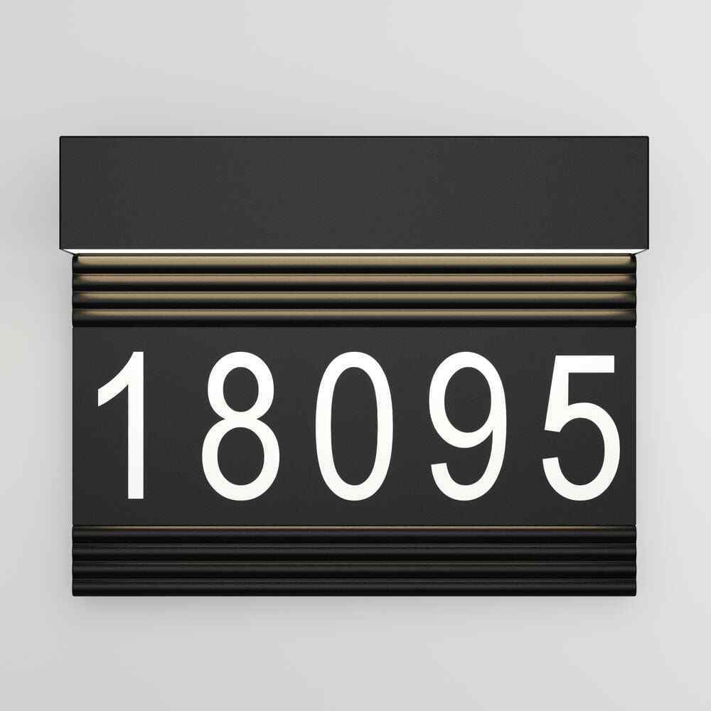 Artika Headline Address Name Black Modern Integrated LED Hardwired Porch Light