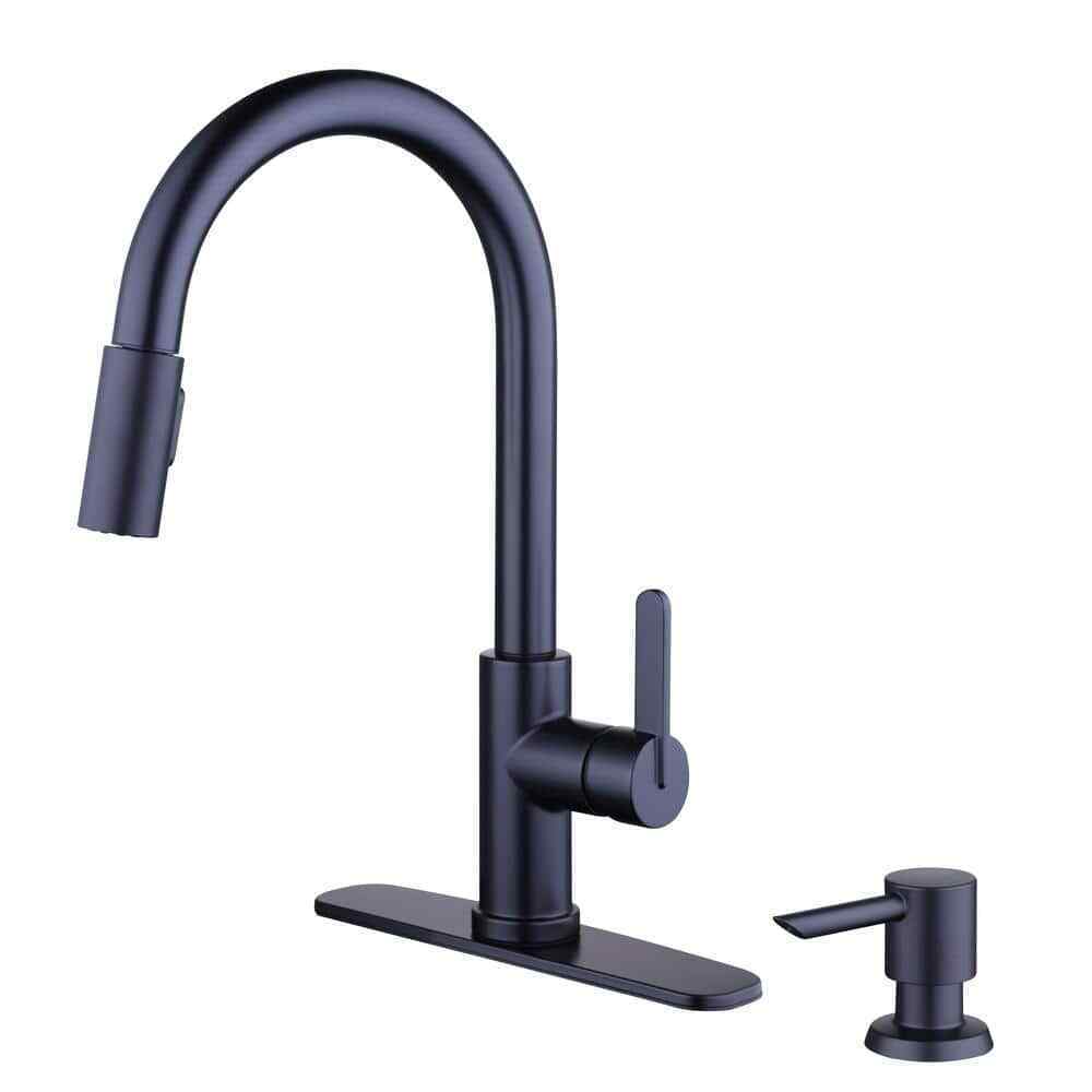 Glacier Bay Paulina Single-Handle Pull-Down Sprayer Kitchen Fauce in Matte Black