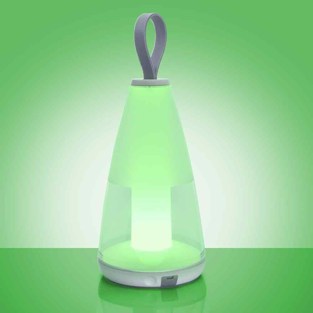 LUTEC 11.5 in. White Outdoor Portable Table Lamp 8500102331