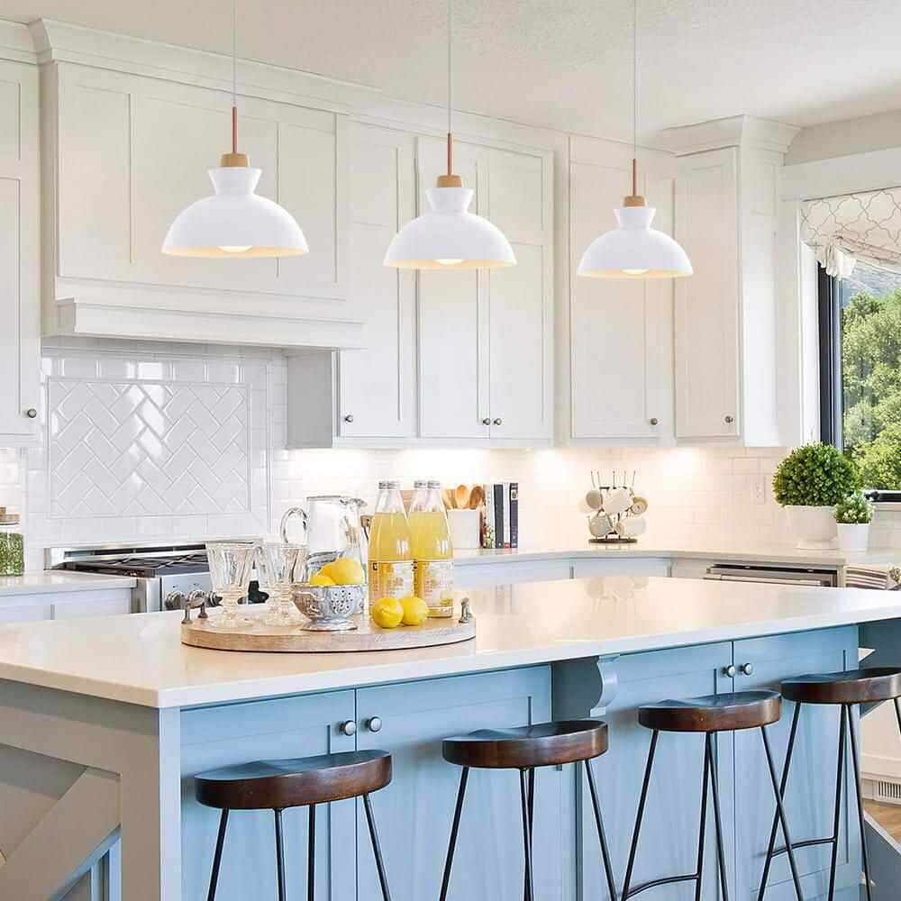 RRTYO Matisse 1 -Light White Single Dome Pendant with Metal Shade