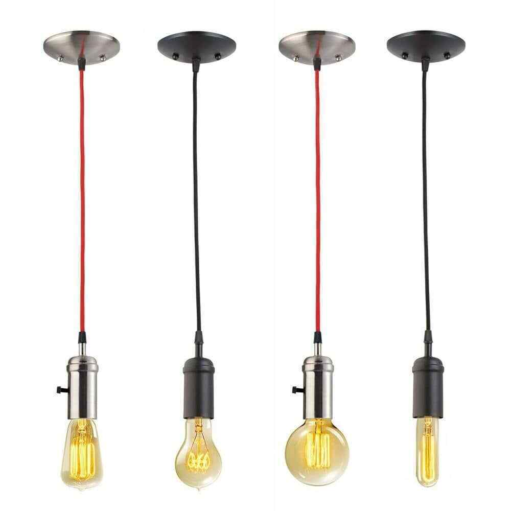 Globe Electric 1-Light Vintage Edison Matte Black Mini Pendant 64906