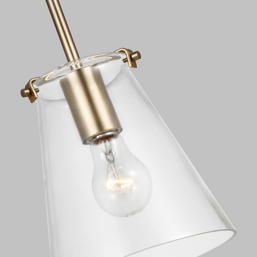 Generation Lighting Blaine 1-Light Satin Brass Hanging Pendant