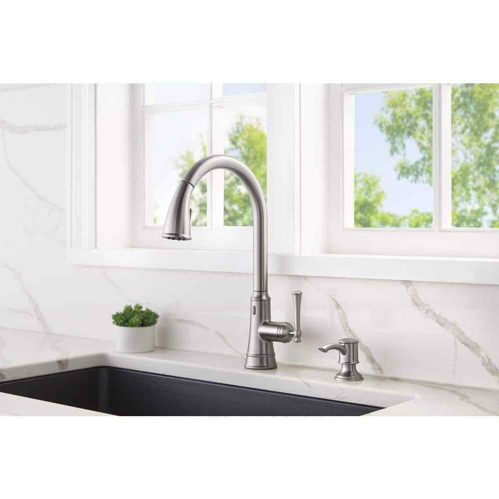 Glacier Bay Hemming Touchless Pull Down Kitchen Faucet Soap Dispenser Stainless